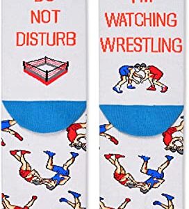 Zmart Wrestling Socks Men With Funny Saying Please Do Not Disturb I'm Watching Wrestling, Wrestling Gifts For Men Wrestling Coach Gifts