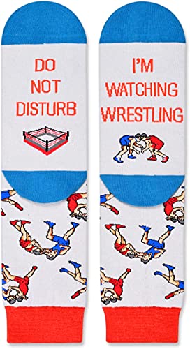 Zmart Wrestling Socks Men With Funny Saying Please Do Not Disturb I'm Watching Wrestling, Wrestling Gifts For Men Wrestling Coach Gifts