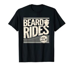 mens beard rides funny vintage distressed mens beard t-shirt