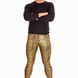 Kapow Meggings Metallic, Velvet & Special Material Men's Leggings (Golden Cobra, Large)