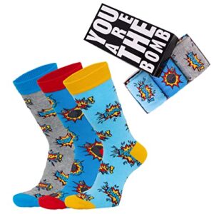 rhb supply novelty socks for men – funny unique socks for dad, husband or boyfriend
