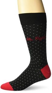 hot sox men’s wedding bliss novelty fashion casual crew socks, mr. right (black), shoe size: 6-12