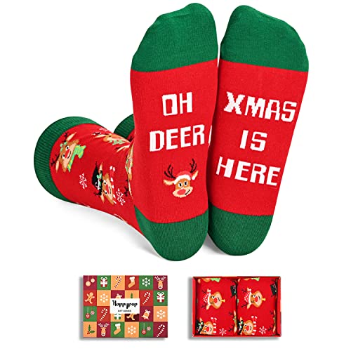 Zmart Novelty Reindeer Socks for Women Reindeer Socks Men, Reindeer Gifts, Funny Christmas Socks Christmas Gifts