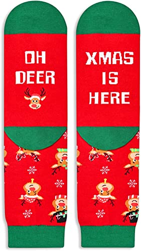 Zmart Novelty Reindeer Socks for Women Reindeer Socks Men, Reindeer Gifts, Funny Christmas Socks Christmas Gifts