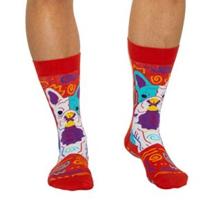 fatmingo socks – cool fun colorful crazy funny novelty socks for men – funny gifts – dog socks