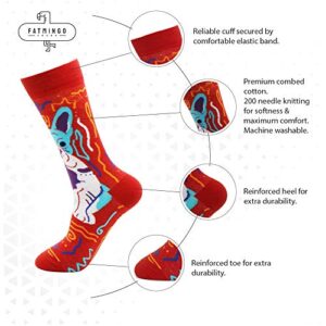 FATMINGO SOCKS – Cool Fun Colorful Crazy Funny Novelty Socks For Men – Funny Gifts – Dog Socks