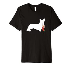 cardigan welsh corgi christmas stocking stuffer dog premium t-shirt