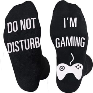 do not disturb i’m gaming socks novelty funny sock, easter basket stuffers for kids teen boy men dad son game lovers