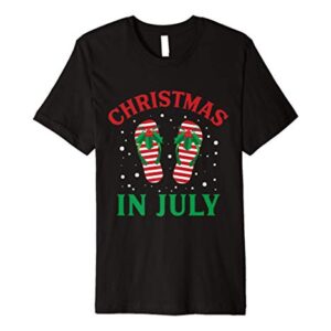 Christmas in July Flip Flops Funny Beach Summer Premium T-Shirt