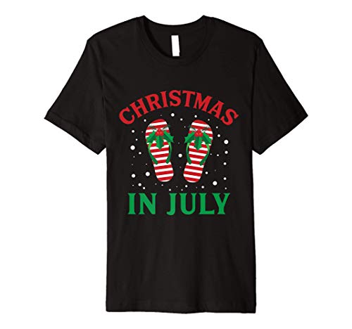 Christmas in July Flip Flops Funny Beach Summer Premium T-Shirt