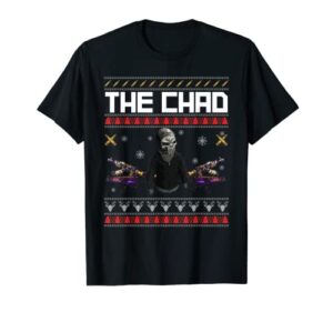 rust game retro christmas pixel style face punch chad t-shirt