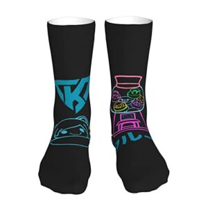 its’funneh’krew novelty crew socks breathable knitted casual calf sockings for men women 15.7in long