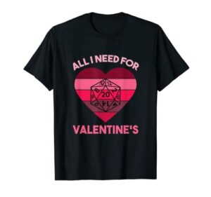 valentines day tabletop dungeon eye rpg dice dragon gift t-shirt