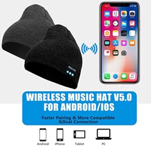 Abbicen Wireless Beanie Hat Music Hat with Gloves for Men Women Gift Unisex Music Beanie for Outdoor Sports Deep Grey