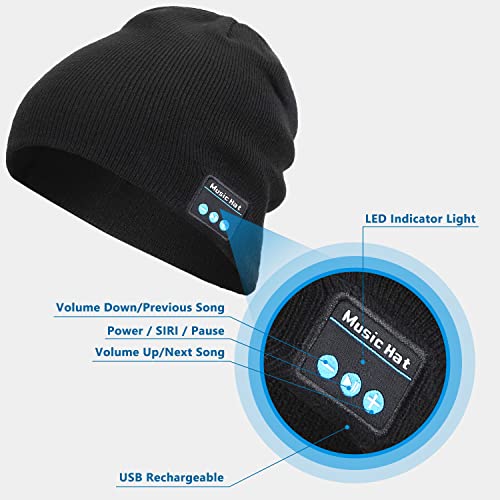 Abbicen Wireless Beanie Hat Music Hat with Gloves for Men Women Gift Unisex Music Beanie for Outdoor Sports Deep Grey