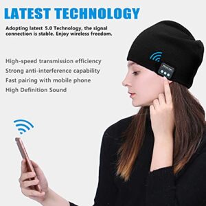 Abbicen Wireless Beanie Hat Music Hat with Gloves for Men Women Gift Unisex Music Beanie for Outdoor Sports Deep Grey