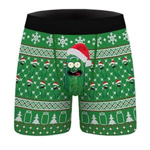 Alidamo Christmas Boxers Novelty Briefs Ugly Underwear for Men Funny Gifts Xmas Party Gag Stocking Stuffer Cows XL