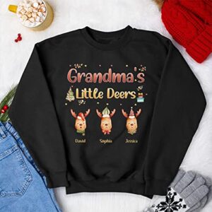 personalized grandma’s deer customizable sweater, christmas mimi shirt personalized, personalized best gifts of nana’s life grandkid’s name shirt, custom christmas grandma mom dad shirt