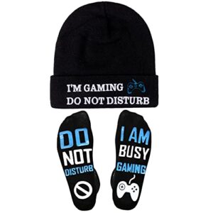 ndlbs stocking stuffers for men funny gifts gaming socks beanie winter hat novelty christmas brithday for teens boys men him
