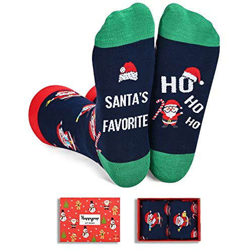 HAPPYPOP Funny Christmas Socks for Men Women Boys Girls Holiday Socks Fun Gifts Stocking Stuffers for Teens Girls Secret Santa Gifts Christmas Gifts Box