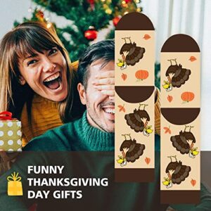 Funny Thanksgiving Turkey Socks Men Women Teen Boys - Funny Thanksgiving Gifts Fun Novelty Crazy Funky Silly Cute Cool Animals Thanks Giving Crew Socks Christmas Stocking Stuffers