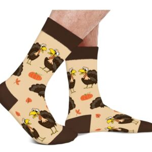 Funny Thanksgiving Turkey Socks Men Women Teen Boys - Funny Thanksgiving Gifts Fun Novelty Crazy Funky Silly Cute Cool Animals Thanks Giving Crew Socks Christmas Stocking Stuffers