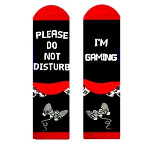 Stocking Stuffers for Game Lovers Boys Men Women Do Not Disturb I'm Gaming Socks Novelty Gamer Socks Funny Christmas Gifts