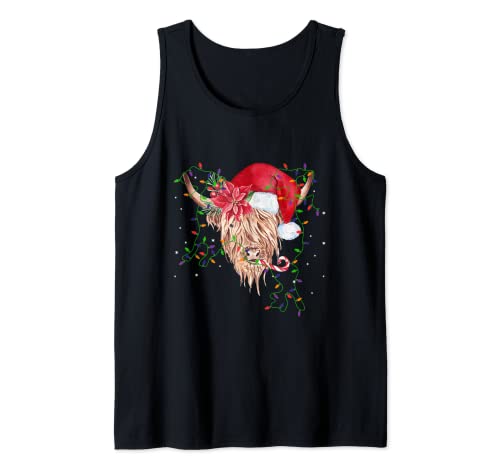 Farmhouse Christmas Stocking Stuffers Highland Christmas Cow Tank Top