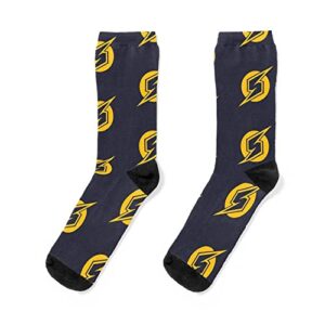 metroid symbol super smash bros yellow unisex crew socks gifts for men women, multicolor