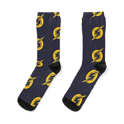 Metroid Symbol Super Smash Bros Yellow Unisex Crew Socks Gifts For Men Women, Multicolor