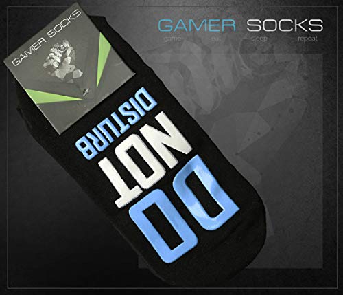 Gamer Gaming Socks, Do Not Disturb Im Gaming Socks for Men, Boys and Teens, Gifts, Fun Socks and Novelty Gifts (Large, Blue DND)