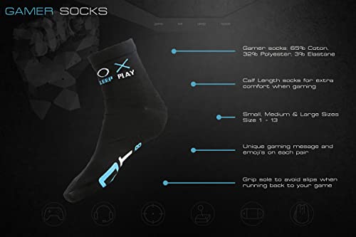 Gamer Gaming Socks, Do Not Disturb Im Gaming Socks for Men, Boys and Teens, Gifts, Fun Socks and Novelty Gifts (Large, Blue DND)