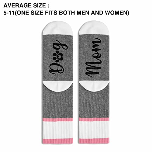 Dog Mom Socks (1 Pair), Dog Mom Gifts, Mother's Day Puppy Lover Gift, Casual Novelty Christmas Mom Birthday Gifts -039