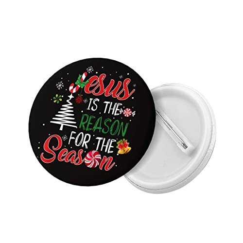 Christian Jesus is The Reason for The Season Pins Funny Christmas Stocking Stuffer Gifts Button Pins Buttons Badges Pins