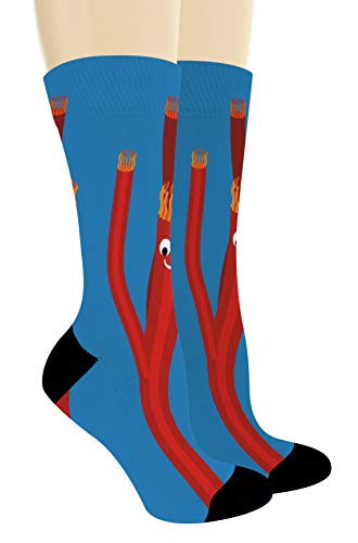 ThisWear Humorous Gifts Wacky Waving Inflatable Dancing Tube Man Funny Crew Socks 1-Pair Novelty Crew Socks