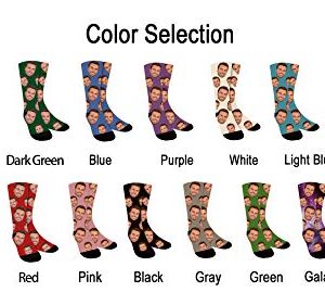 ShineSand Custom Face Socks with Picture, Personalized Socks with Photo Customized Unisex Funny Crew Sock Gifts for Men Women