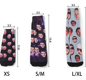 ShineSand Custom Face Socks with Picture, Personalized Socks with Photo Customized Unisex Funny Crew Sock Gifts for Men Women