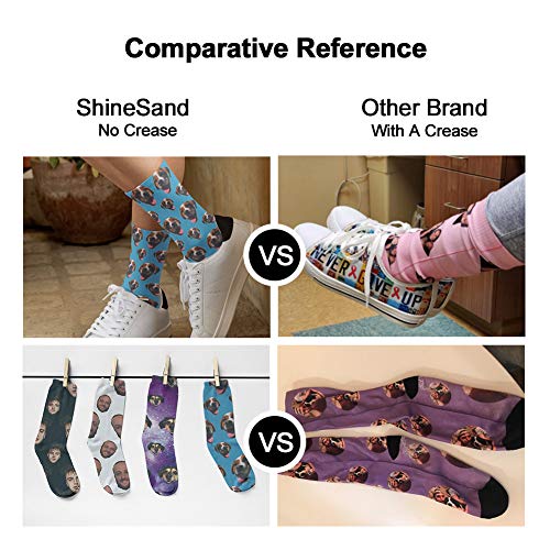 ShineSand Custom Face Socks with Picture, Personalized Socks with Photo Customized Unisex Funny Crew Sock Gifts for Men Women