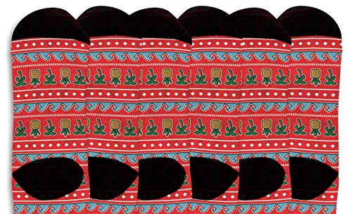 ThisWear Secret Santa Gifts Mele Kalikimaka Socks Santa Themed Gifts Holiday Gifts 6-Pair Novelty Crew Socks