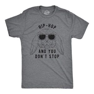 mens hip hop and you dont stop t shirt funny easter gift for adult sarcastic (dark heather grey) – l