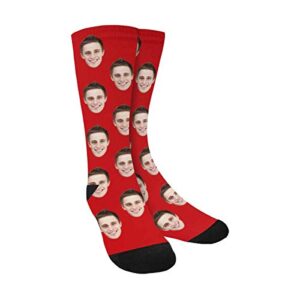 artsadd custom face socks with picture, personalized socks with photo customized unisex funny crew sock gifts for men women