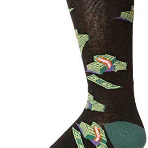 K. Bell Socks Men's Pop Culture Slapstick Fun Novelty Crew Socks, Stacks (Black), Shoe Size: 6-12 (KBMF20H023-01)