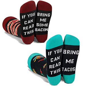 Yurlyson If You Can Read This Bring Me Novelty Socks - Funny Dress Socks For Men WH/BA