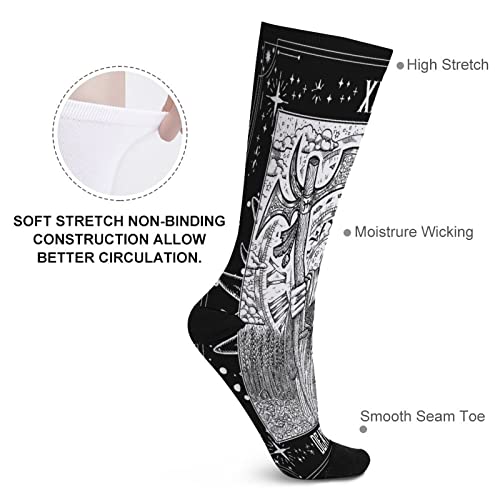 MYSTCOVER Tarot Card Death Socks for Women Socks for Men Crew Socks for Boys Mid Socks for Girls Stocking Stuffers for Teens Casual Athletic Sport Dress Socks