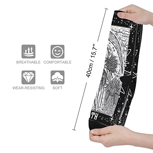 MYSTCOVER Tarot Card Death Socks for Women Socks for Men Crew Socks for Boys Mid Socks for Girls Stocking Stuffers for Teens Casual Athletic Sport Dress Socks