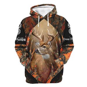 unisex 3d deer hunting hoodies (ql-lm341, l)