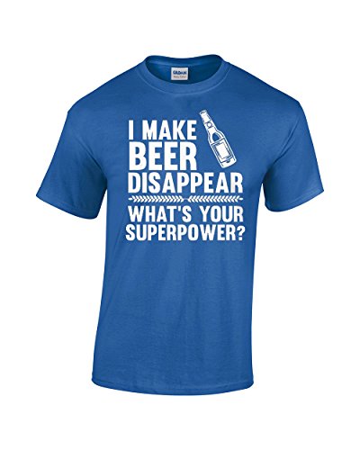 CBTWear I Make Beer Disappear, Whats Your Superpower? Beer Lover - Drinking Tee - Funny Men's T-Shirt (XX-Large, Royal Blue)