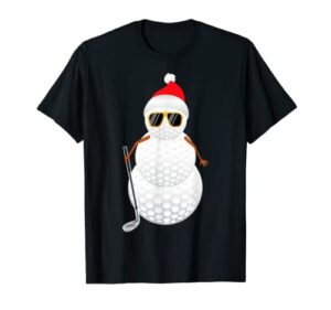 santa snowman golf ball christmas golfer gift t-shirt