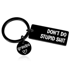 teen granddaughter grandson graduation humor gag new driver gifts grandpa to grandchildren don’t do stupid key chain for teenage