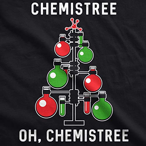 Mens Chemistree T Shirt Funny Chemistry Science Christmas Nerdy Graphic Cool Tee (Black) - XL